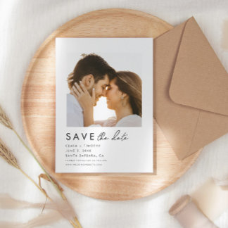 Modern Script Photo Wedding Save The Date