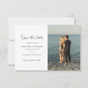 Modern Script Photo Wedding Save the Date