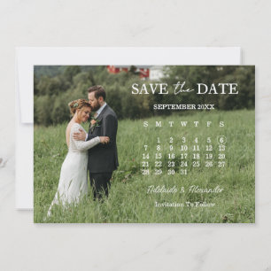 Modern Script Photo Wedding Save The Date Invitation