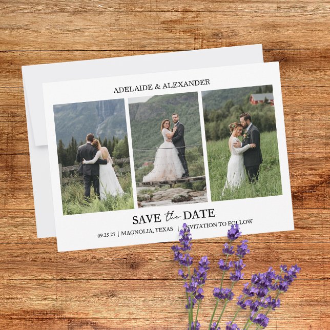 Modern Script Photo Wedding Save The Date Invitation (Creator Uploaded)
