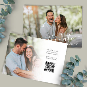 Modern Script Photo Wedding Save the Date Invitation