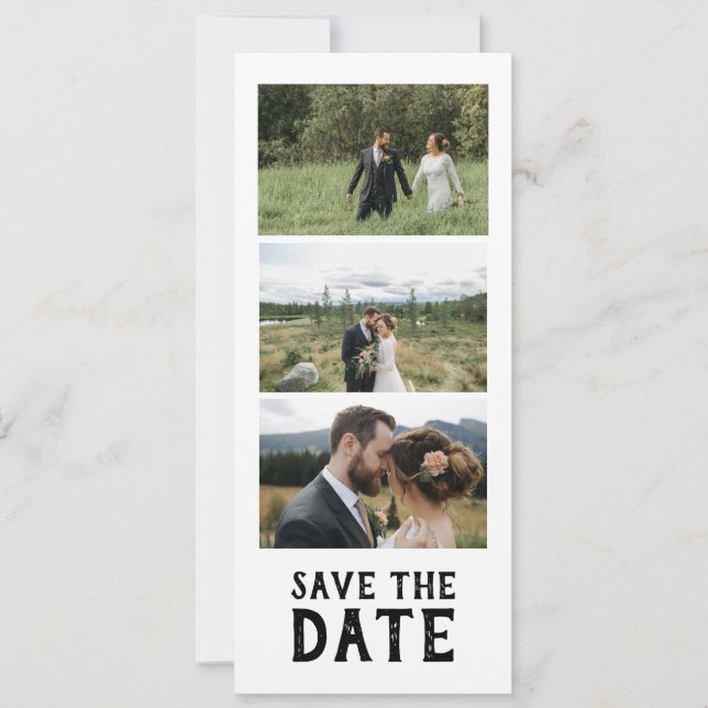 Modern Script Photo Wedding Save The Date Invitation (Front)