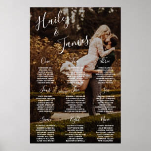 Modern Script Photo Wedding Seating Chart