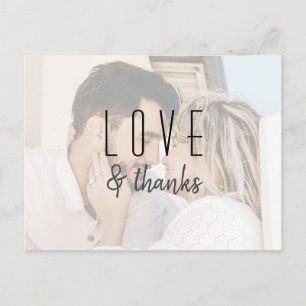 Modern Script Photo Wedding Thank You Card
