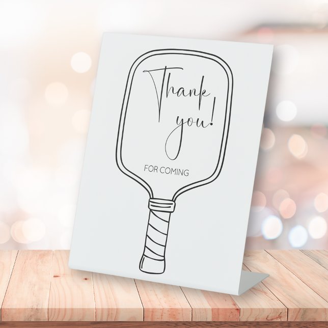 Modern Script Pickleball Bridal Shower Thank You Pedestal Sign (Creator Uploaded)