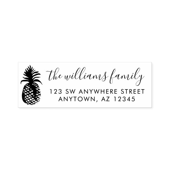 Modern Script Pineapple Return Address Self-inking Stamp (Design)