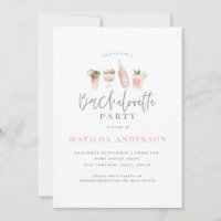 modern script pink girly chic bachelorette party