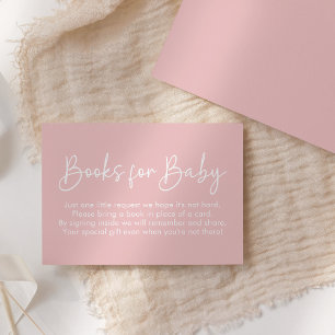 Modern Script Pink Oh Baby Simple Books For Baby Enclosure Card