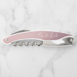 Modern Script Pink Ombré Bridesmaid Proposal Corkscrew