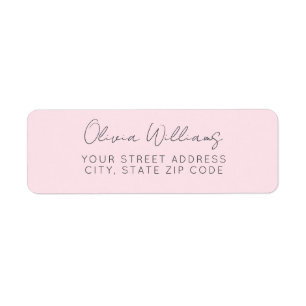 Modern Script Pink Return Address
