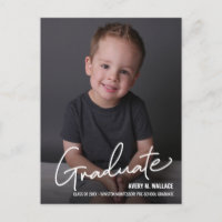 Modern Script Preschool Graduate with Photo