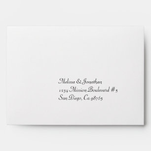 Modern script print custom pre filled address RSVP Envelope