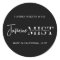 Modern Script Professional Black White Candle Rect