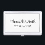 Modern Script Professional Business Card Holder<br><div class="desc">Modern professional business card case with your name in a stylish script. Add your job title in simple typography.</div>