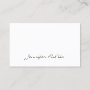 Modern Script Professional Fine Clean Plain Unique Business Card