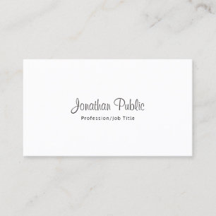Modern Script Professional Minimalist Elegant Top Business Card