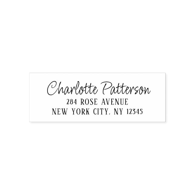 Modern Script Professional Personal Return Address Self-inking Stamp (Design)