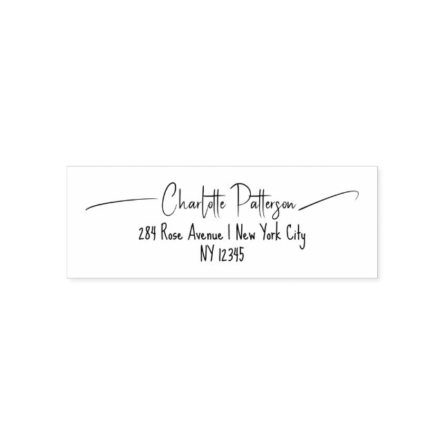 Modern Script Professional Personal Return Address Self-inking Stamp (Design)