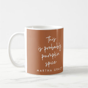 modern script pumpkin spice rust terracotta coffee coffee mug