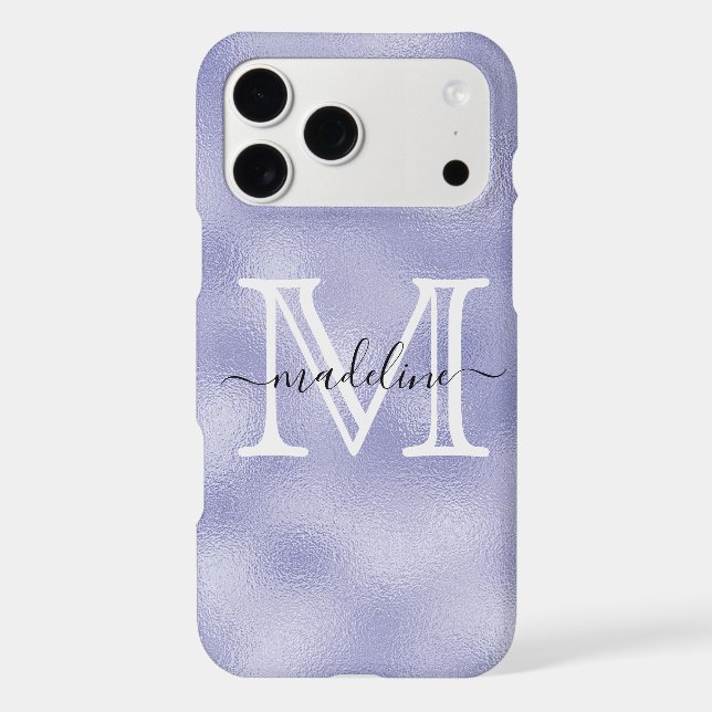 Modern Script Purple Foil Monogram (Back)