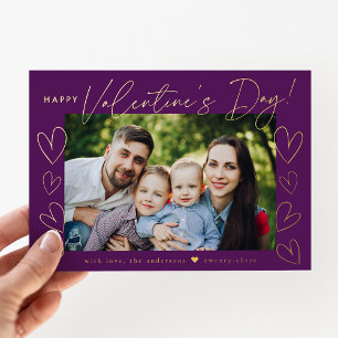 Modern Script Purple Valentine's Day Photo