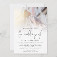 Modern Script QR Code Photo Lesbian Wedding