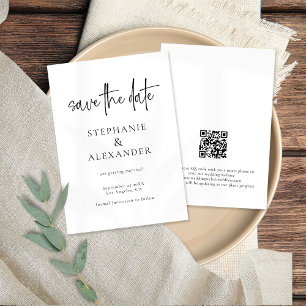 Modern Script QR Code Wedding Any Colour  Save The Date