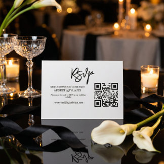 Modern Script QR Code Wedding Website RSVP