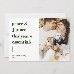 modern script quote peace and joy holiday photo