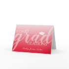 Modern Script Red Graduation Congratulations