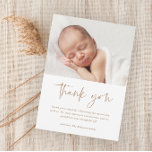 Modern Script Religious Baptism & Christening Thank You Card<br><div class="desc">This modern photo baby baptism thank you card features hand lettered calligraphy script thank you art that is moveable and that you can easily change the colour of,  a horizontal photo and editable text. Click the edit button to customise this design.</div>