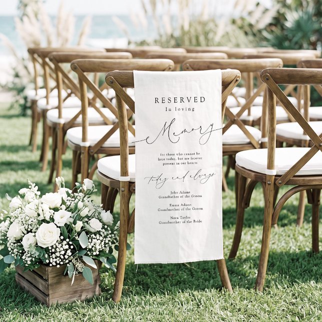 Modern Script Reserved Seat In Loving Memory  Banner (Modern Script Reserved Seat In Loving Memory Banner)