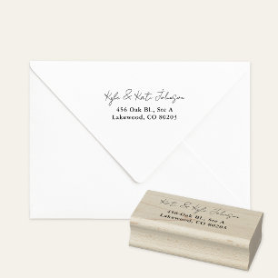 Modern Script Return Address Rubber Stamp