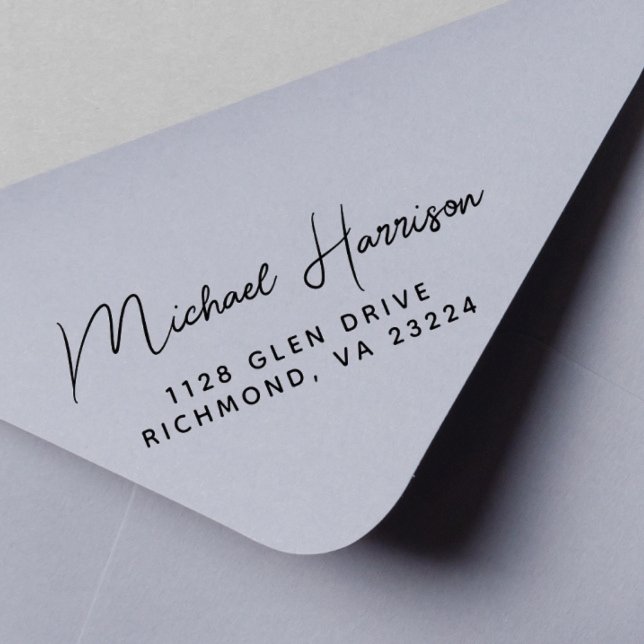 Modern Script Return Address Self-inking Stamp (Creator Uploaded)