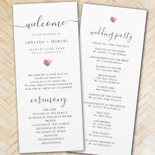 Modern Script Rose Gold Welcome Wedding Program Programme