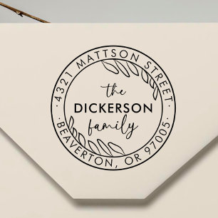 Modern Script Round Family Return Address Stamp