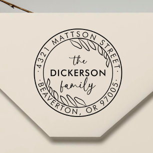 Modern Script Round Family Return Address Stamp