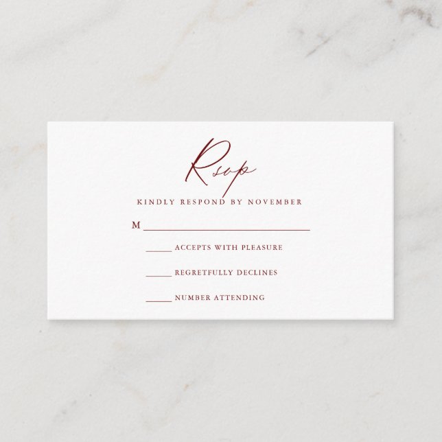 Modern Script RSVP Card (Front)