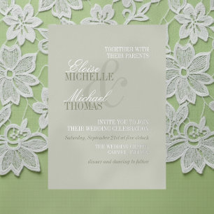 Modern Script Sage Green Formal Wedding