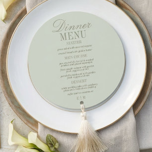 Modern Script Sage Green Formal Wedding Menu