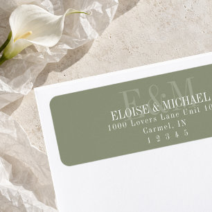 Modern Script Sage Green Monogram Wedding