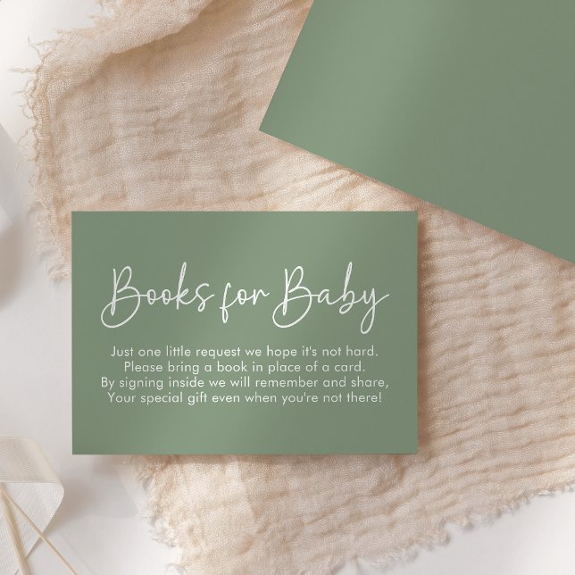 Modern Script Sage Oh Baby Simple Books For Baby Enclosure Card (Creator Uploaded)