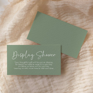 Modern Script Sage Oh Baby Simple Display Shower Enclosure Card