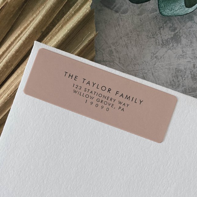 Modern Script | Salmon Family Return Address Label (Creator Uploaded)
