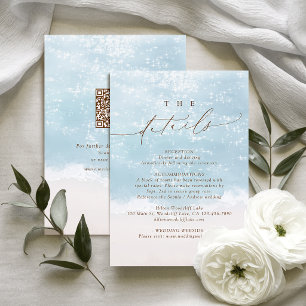 Modern Script Sand Hearts Beach Wedding Details Enclosure Card