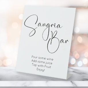 Modern Script Sangria Bar Pedestal Sign