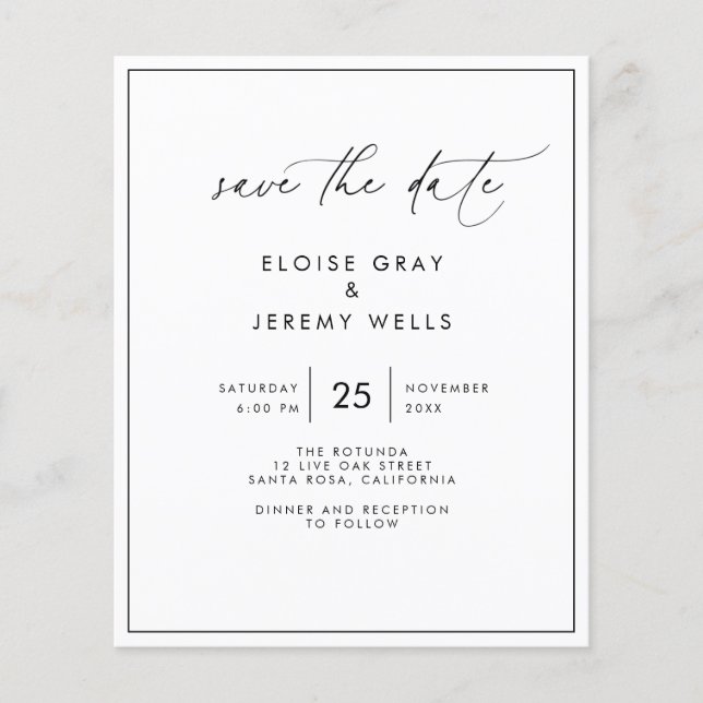 Modern Script Save the Date (Front)