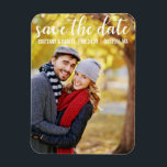 Modern Script | Save The Date Couple Photo Magnet<br><div class="desc">Modern Script | Save The Date Photo Engagement Announcement Magnet</div>