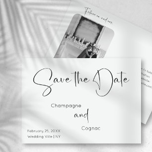 Modern Script Save The Date Photo Invitation