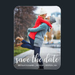 Modern Script | Save The Date Photo Magnet<br><div class="desc">Modern Script | Save The Date Photo Engagement Announcement Magnet</div>
